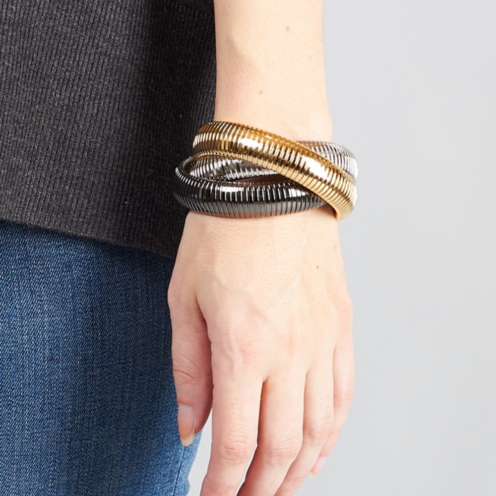 Janis Savitt Tri-Color Cobra Bracelet